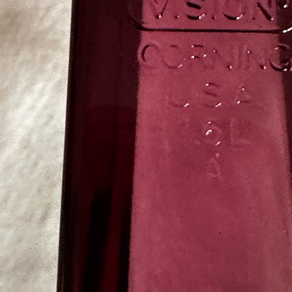 VINTAGE 1.5 QT VISION CORNING CRANBERRY PURPLE GLASS POT USA - Picture 9 of 12